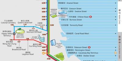 Hong Kong ding ding xe điện bản đồ