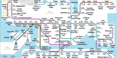 Bản đồ của Hồng Kông ga tàu ĐIỆN ngầm