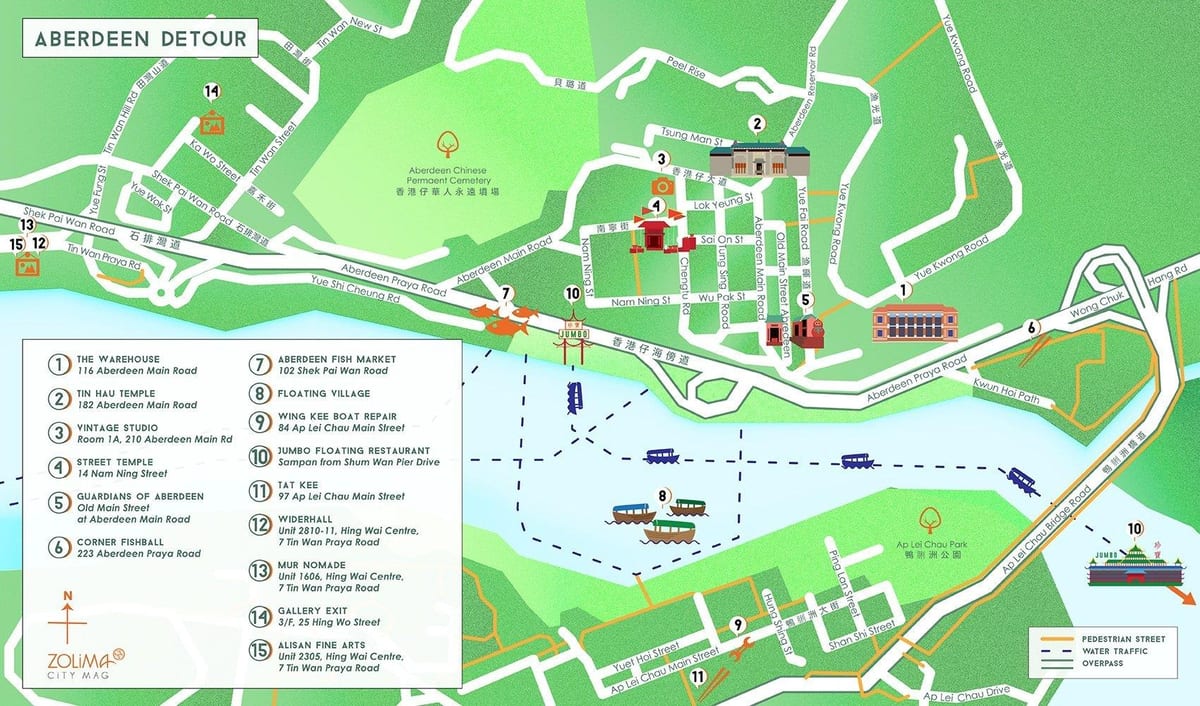 bản đồ của Aberdeen Hong Kong