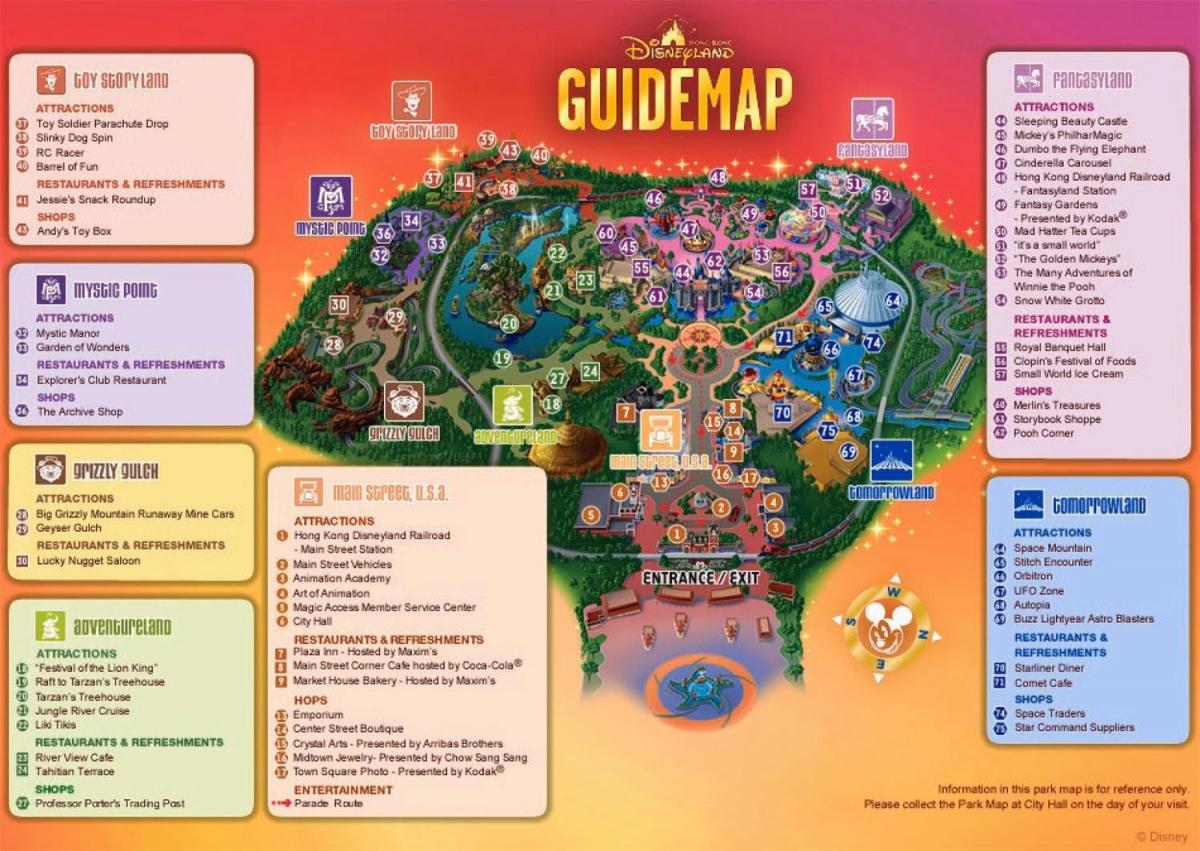 HK Disneyland bản đồ