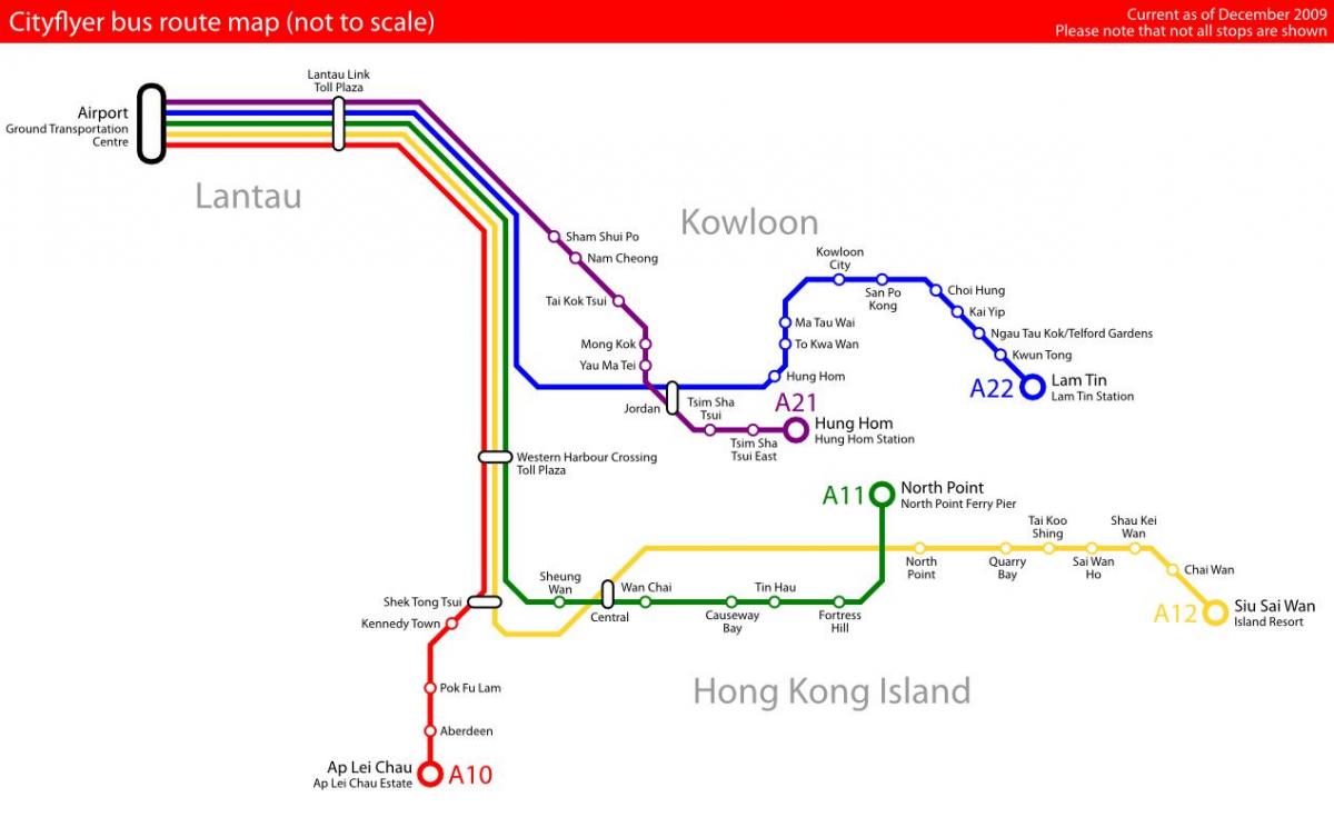 Hong Kong tuyến xe buýt bản đồ