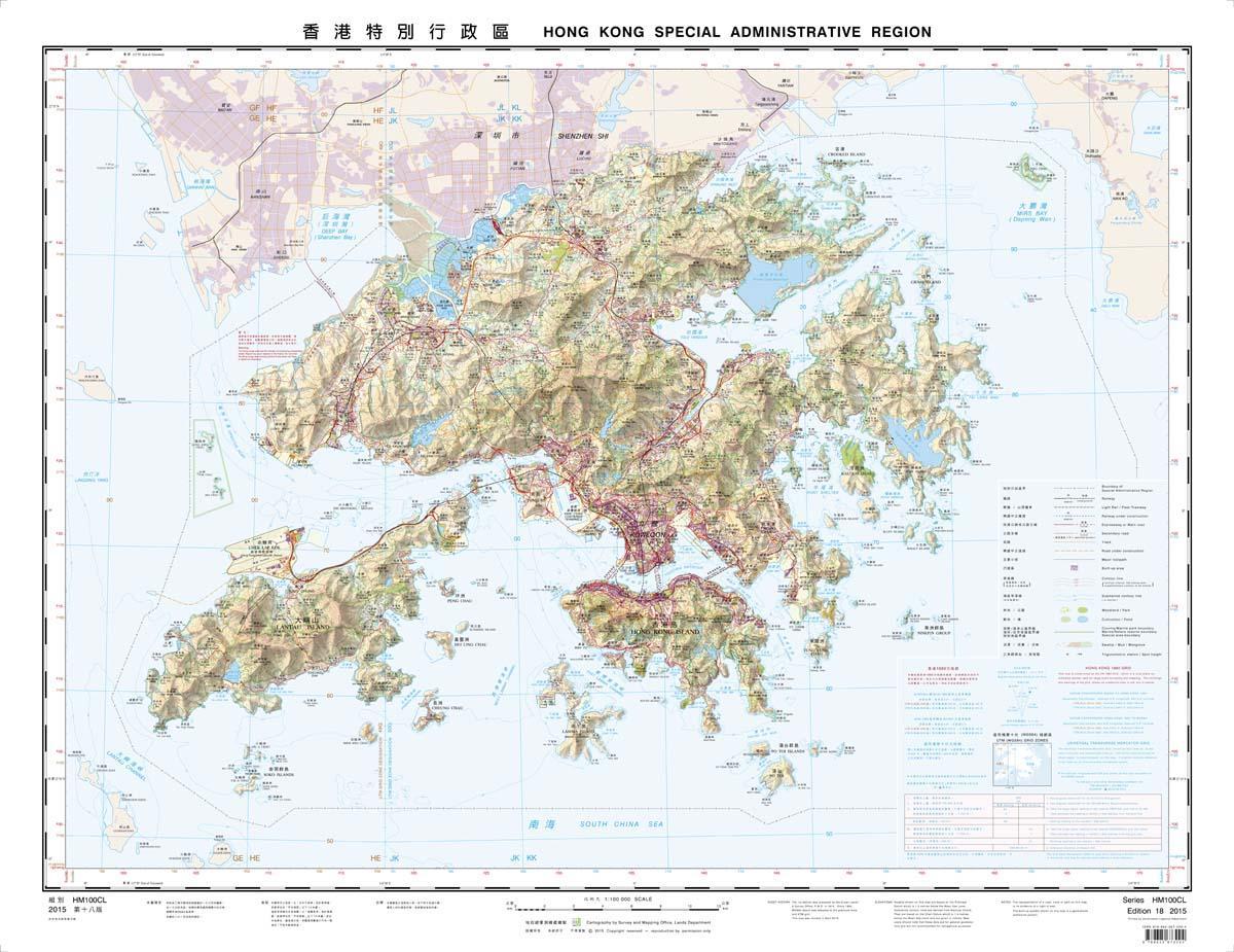 bản đồ đường viền Hong Kong