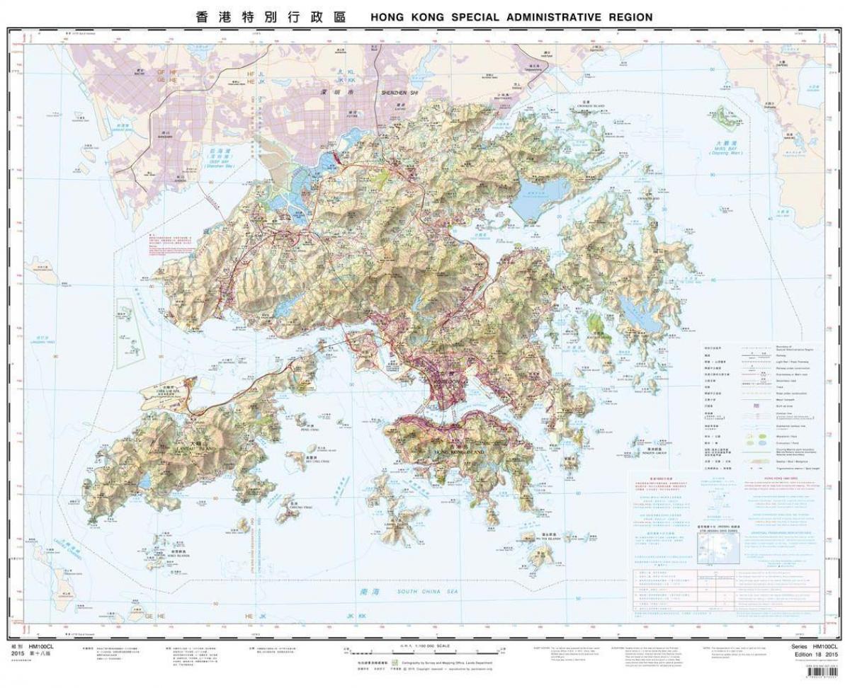 địa hình bản đồ của Hồng Kông