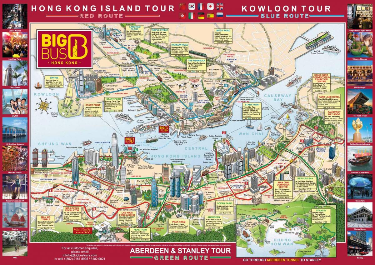 hop trên xe buýt Hong Kong bản đồ