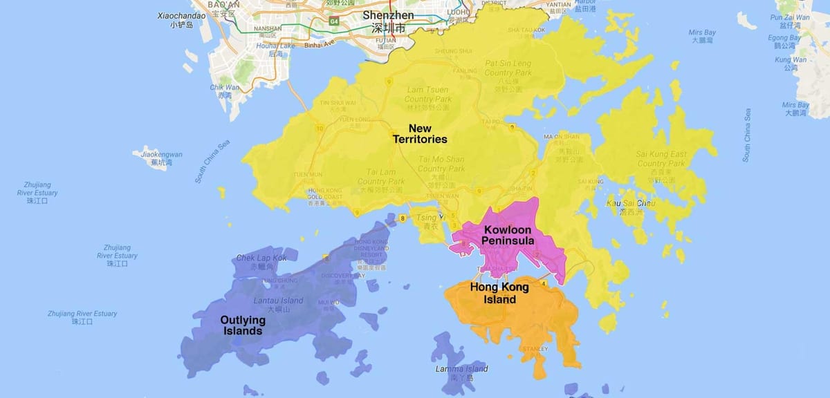 bản đồ của Hồng Kông khu vực