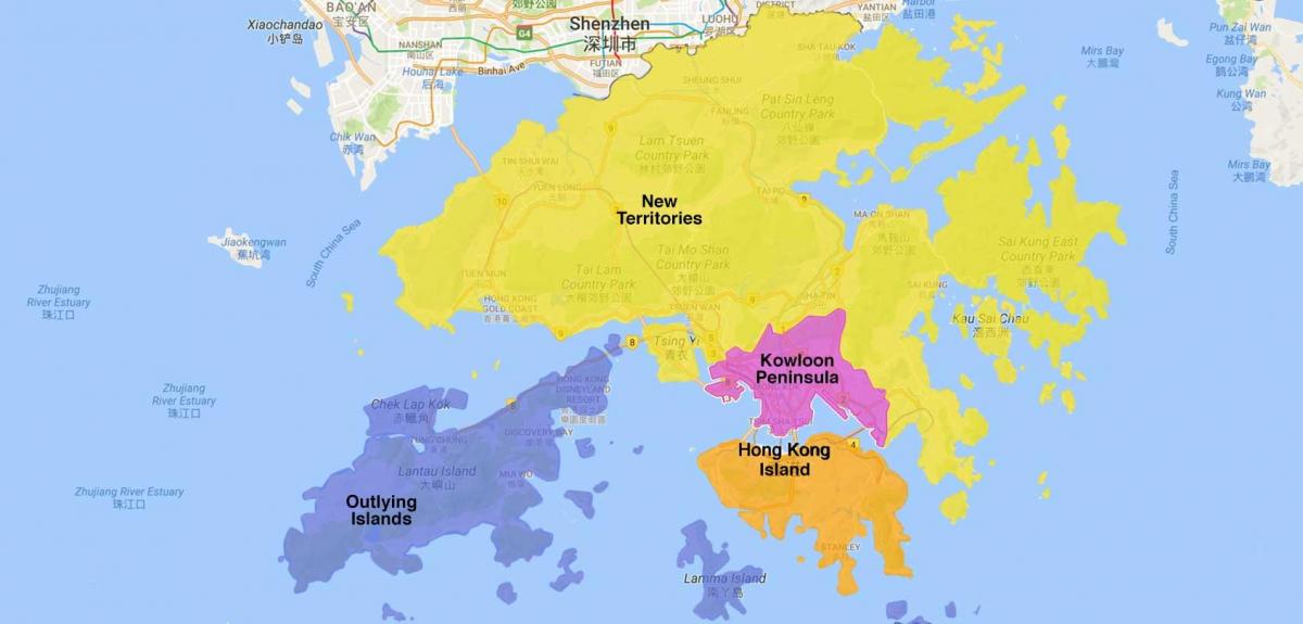 bản đồ của Hồng Kông khu vực