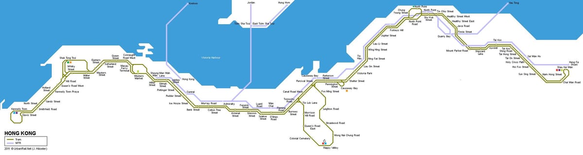 xe điện bản đồ Hong Kong