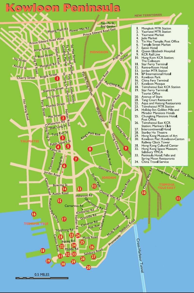 Kowloon hấp dẫn, bản đồ