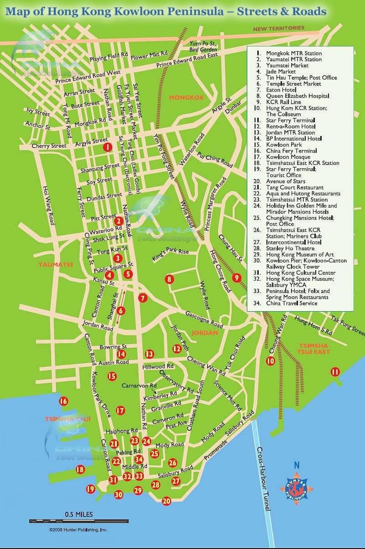 bản đồ của đường Nathan Hong Kong