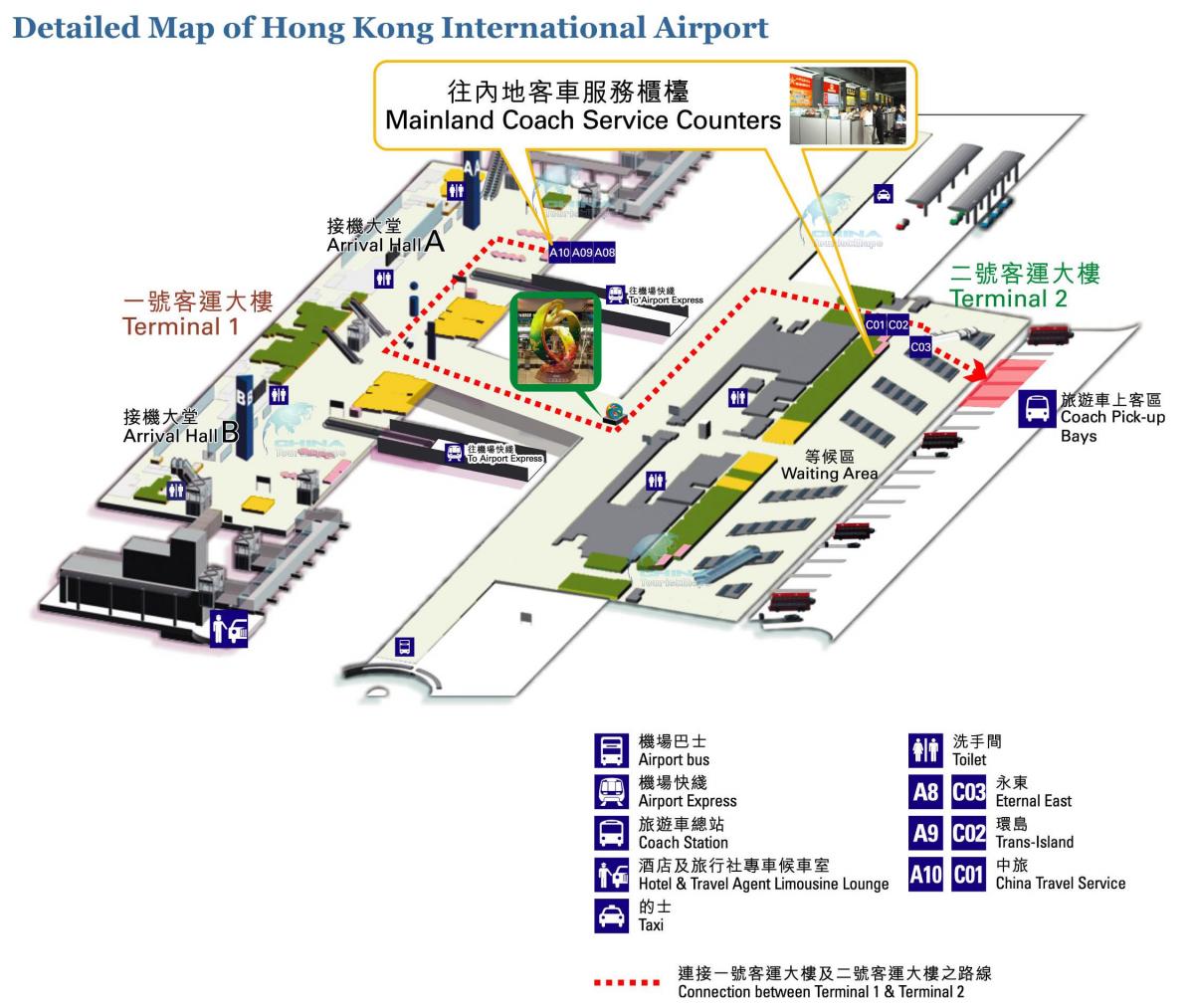 bản đồ của sân bay Hồng Kông