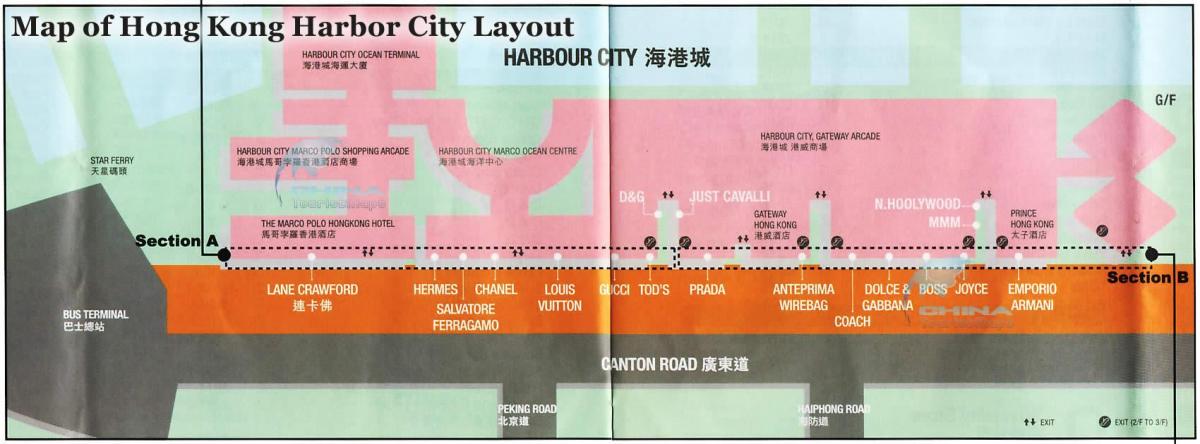 bản đồ của thành phố cảng Hồng Kông