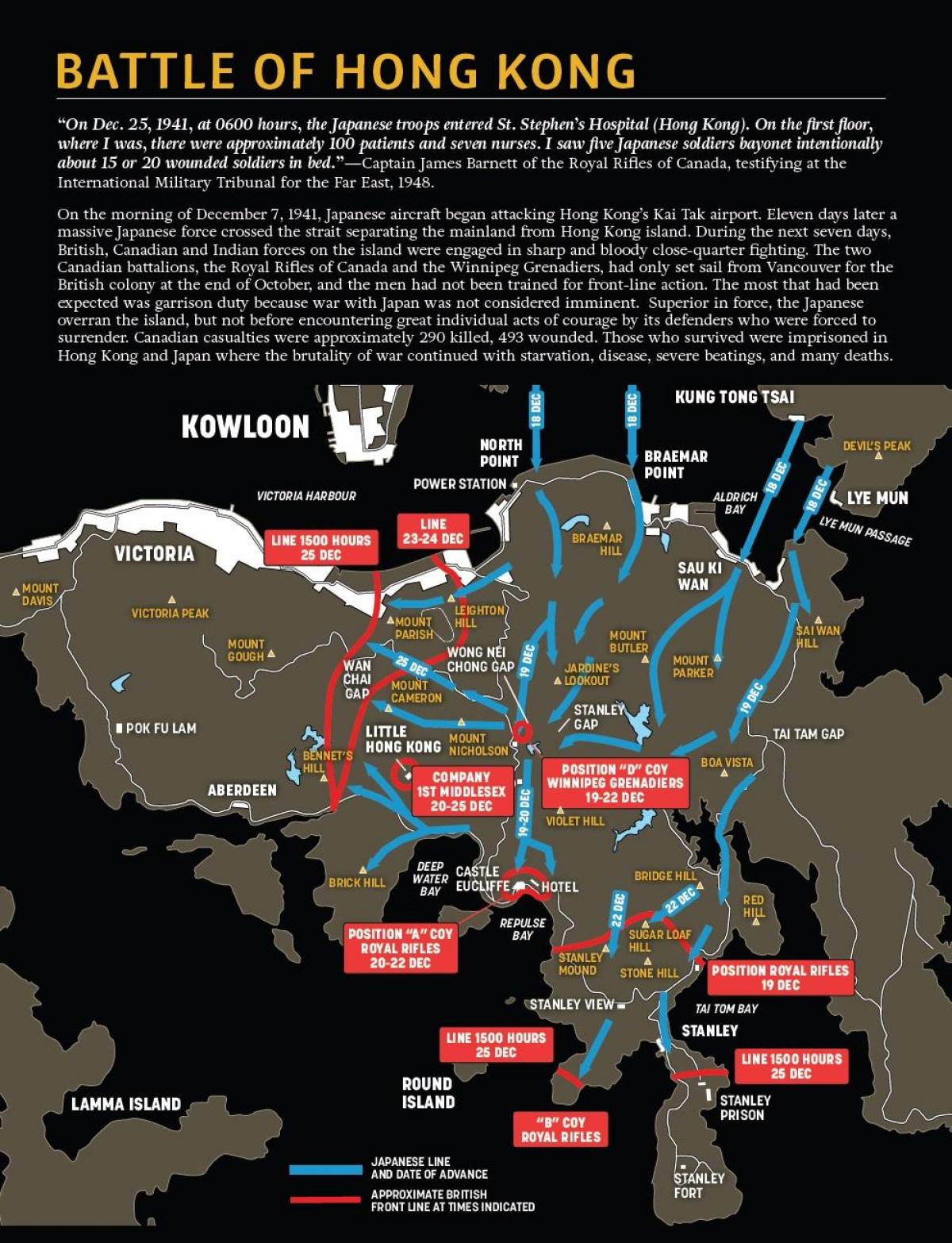 bản đồ của trận chiến của Hồng Kông