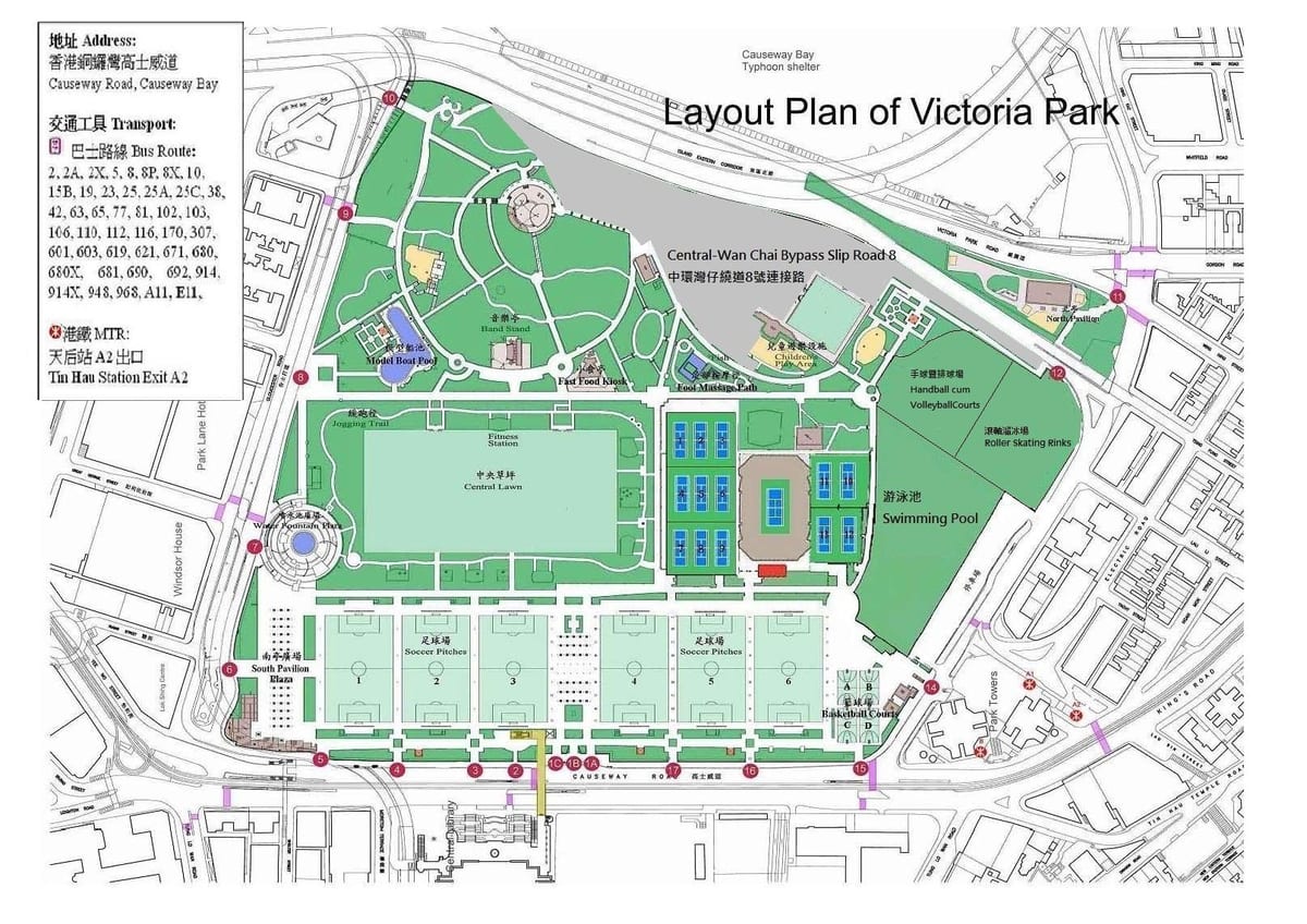 bản đồ của victoria park Hong Kong