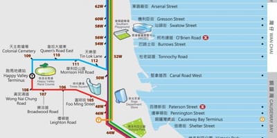 Hong Kong ding ding xe điện bản đồ