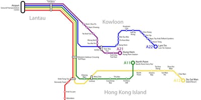 Hong Kong tuyến xe buýt bản đồ