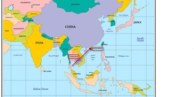 Hong Kong trong bản đồ của châu á