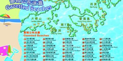Bản đồ của Hồng Kông bãi biển