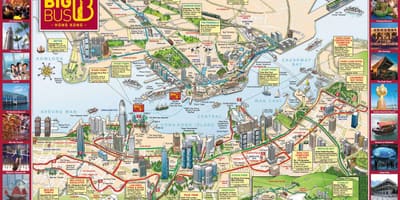 Hop trên xe buýt Hong Kong bản đồ