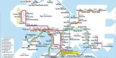 Tàu điện ngầm bản đồ Hong Kong